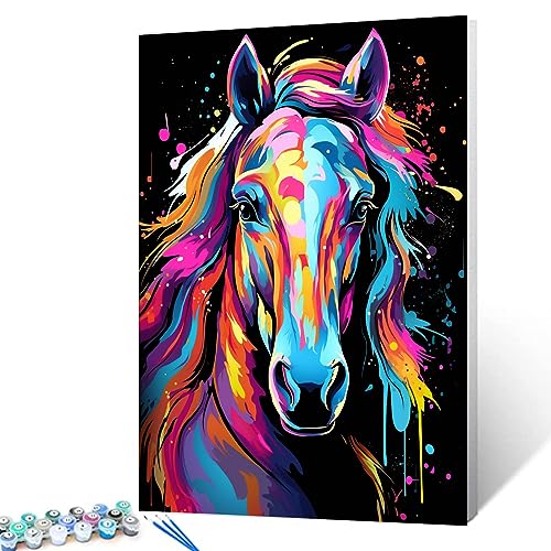 Tucocoo Pferd Nahaufnahme Malen nach Zahlen für Erwachsene, DIY Digitales Ölgemälde-Kits auf Leinwand mit Pinseln und Acrylpigment, Graffiti-buntes Tierbild für Heimdekoration, Geschenke, 40x50 cm Tucocoo Pferd Nahaufnahme Malen nach Zahlen für Erwachsene, DIY Digitales Ölgemälde-Kits auf Leinwand mit Pinseln und Acrylpigment, Graffiti-buntes Tierbild für Heimdekoration, Geschenke, 40x50 cm von Tucocoo