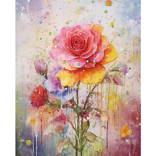 Tucocoo Rosenblumen Malen nach Zahlen Kits 40 x 50 cm Leinwand DIY Digitales Ölgemälde für Erwachsene mit Pinseln und Acrylpigment – Schöne Blüte Blumen für Heimwanddekoration Geschenke (ohne Rahmen) von Tucocoo