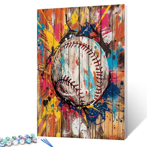 Tucocoo Street Banksy Baseball-Kunst-Malen-nach-Zahlen-Set, 40,6 x 50,8 cm, Leinwand, Graffiti-Stil, Hip-Hop, DIY-Ölgemälde für Kinder, Studenten, Erwachsene, Anfänger, mit Pinseln, von Tucocoo
