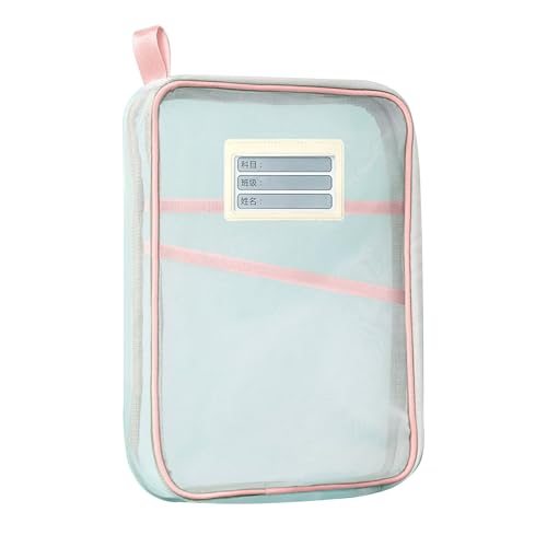 Nylon-Dokumententasche mit Reißverschluss, transparenter Netzstoff, A4, Briefgröße, Dokumenten-Organizer für Zuhause, Büro, Schulbedarf (Rosa) von Tuelaly