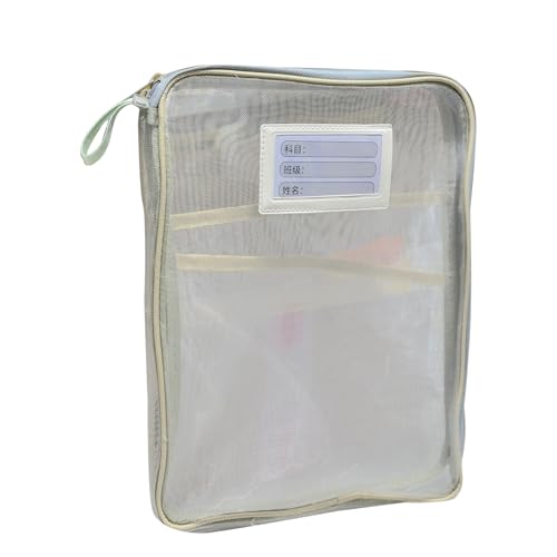 Nylon-Dokumententasche mit Reißverschluss, transparenter Netzstoff, A4, Briefgröße, Dokumenten-Organizer für Zuhause, Büro, Schulbedarf (grün) von Tuelaly