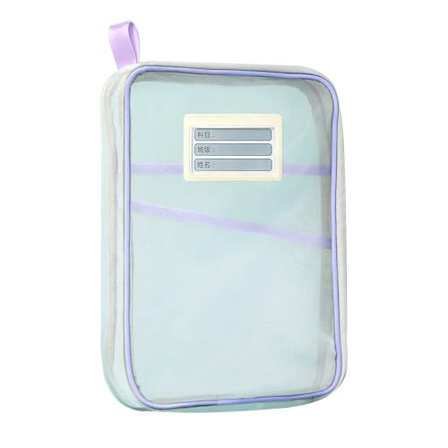 Nylon-Dokumententasche mit Reißverschluss, transparenter Netzstoff, A4, Briefgröße, Dokumenten-Organizer für Zuhause, Büro, Schulbedarf (lila) von Tuelaly