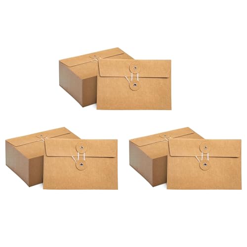 Tuesoa 120 Stück Kraftpapier-Umschläge mit Kordelverschluss, Projekttaschen, Dokumenten-Organizer, 4,53 X 6,7 () von Tuesoa