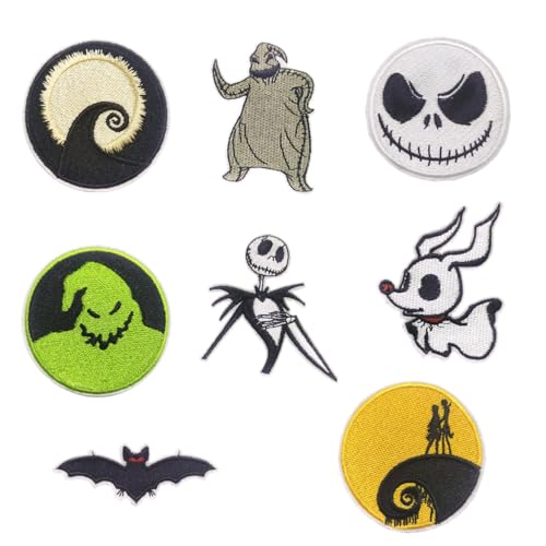 8 x Weihnachts-Aufnäher zum Aufbügeln, Halloween-Patchwork, bestickte Applikation zum Aufbügeln für Kleidung, Hüte, Jeans, Röcke, Rucksäcke, Jacken, Kleidung, DIY Handwerk usw 8 x Weihnachts-Aufnäher zum Aufbügeln, Halloween-Patchwork, bestickte Applikation zum Aufbügeln für Kleidung, Hüte, Jeans, Röcke, Rucksäcke, Jacken, Kleidung, DIY Handwerk usw von Tufeifrank