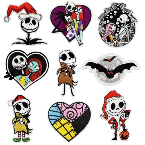 9 x Weihnachts-Aufnäher zum Aufbügeln, Halloween-Patchwork, bestickte Applikation zum Aufbügeln für Kleidung, Hüte, Jeans, Röcke, Rucksäcke, Jacken, Kleidung, DIY Handwerk usw 9 x Weihnachts-Aufnäher zum Aufbügeln, Halloween-Patchwork, bestickte Applikation zum Aufbügeln für Kleidung, Hüte, Jeans, Röcke, Rucksäcke, Jacken, Kleidung, DIY Handwerk usw von Tufeifrank