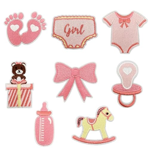 Aufnäher zum Aufbügeln, Motiv: Baby-Mädchen, Blau, Cartoon-Flasche, bestickt, für Kleidung, individuelles Geschenk, Fußabdruck, Applikation für Rucksäcke, Jeans, Kleidung, Kleider, Hüte, Jacken Aufnäher zum Aufbügeln, Motiv: Baby-Mädchen, Blau, Cartoon-Flasche, bestickt, für Kleidung, individuelles Geschenk, Fußabdruck, Applikation für Rucksäcke, Jeans, Kleidung, Kleider, Hüte, Jacken von Tufeifrank