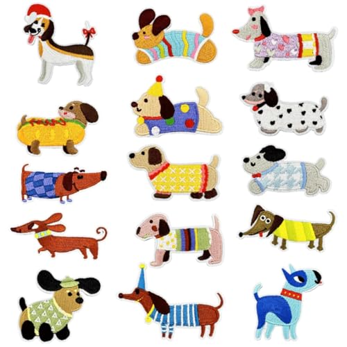 Aufnäher zum Aufbügeln, Motiv: niedliche Hunde, Labrador, Schäferhund, Golden Retriever, bestickt, zur Dekoration, zum Aufnähen auf Kleidung, Applikationen mit verschiedenen Mustern, Hunde-Patches für Aufnäher zum Aufbügeln, Motiv: niedliche Hunde, Labrador, Schäferhund, Golden Retriever, bestickt, zur Dekoration, zum Aufnähen auf Kleidung, Applikationen mit verschiedenen Mustern, Hunde-Patches für von Tufeifrank