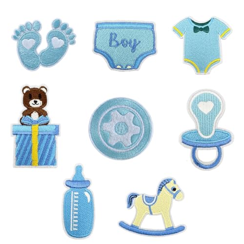 Aufnäher zum Aufbügeln für Babys, Jungen, Blau, Cartoon-Flasche, bestickt, für Kleidung, individuelles Geschenk, Fußabdruck, Applikation für Rucksäcke, Jeans, Kleidung, Kleider, Hüte, Jacken, Kleidung Aufnäher zum Aufbügeln für Babys, Jungen, Blau, Cartoon-Flasche, bestickt, für Kleidung, individuelles Geschenk, Fußabdruck, Applikation für Rucksäcke, Jeans, Kleidung, Kleider, Hüte, Jacken, Kleidung von Tufeifrank