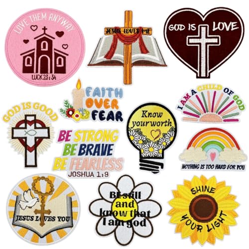 Christliche Aufnäher zum Aufbügeln, religiöse Jesus-Bibel, bestickte Applikation, christliche Zitate zum Aufnähen oder Aufbügeln, Abzeichen für Trucker-Hut, Taschen, Jeans, Handwerk, Jacken Christliche Aufnäher zum Aufbügeln, religiöse Jesus-Bibel, bestickte Applikation, christliche Zitate zum Aufnähen oder Aufbügeln, Abzeichen für Trucker-Hut, Taschen, Jeans, Handwerk, Jacken von Tufeifrank