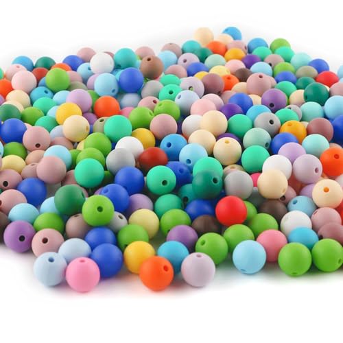 Runde Silikon-Perlen, gemischte Farben, 15 mm, 50 Stück, bunte Abstandshalter für Bastelarbeiten, Girlande, Schlüsselanhänger, Halskette, Armband, Schmuckherstellung, Zubehör, handgemachtes Handwerk Runde Silikon-Perlen, gemischte Farben, 15 mm, 50 Stück, bunte Abstandshalter für Bastelarbeiten, Girlande, Schlüsselanhänger, Halskette, Armband, Schmuckherstellung, Zubehör, handgemachtes Handwerk von Tufeifrank