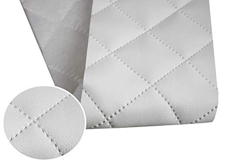 (9,8€/m) Kunstleder Gesteppt Möbel Textil Meterware Polster Stoff PU - Möbelstoff (Weiß 820) von Tukan-tex