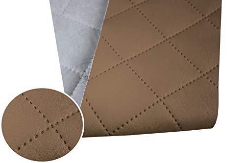 Kunstleder Gesteppt Möbel Textil Meterware Polster Stoff PU - Möbelstoff (Mocca 814) von Tukan-tex