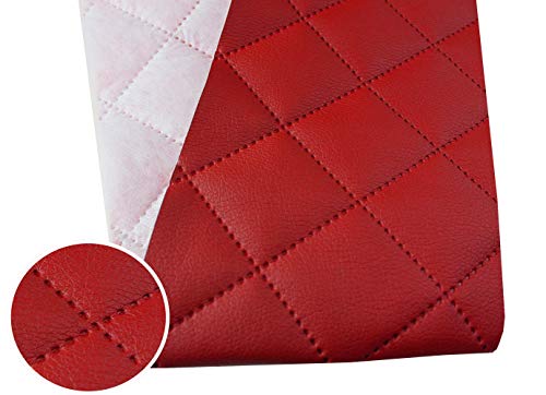 Kunstleder Gesteppt Möbel Textil Meterware Polster Stoff PU - Möbelstoff (Rot 960) von tukan-tex