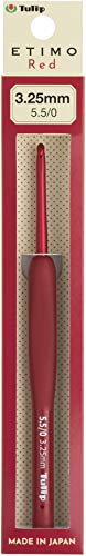 Tulip Etimo Red Crochet Hook W/Cushion Grip-3.25mm von Tulip