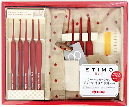 TULIP Etimo Red Crochet Hook Häkelnadel-Set TED-001e, Rot von Tulip