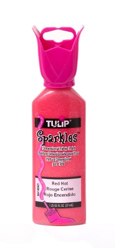 Tulip 3D-Stofffarbe, 35 g, Sparkle Red Hot (3 Stück) von Tulip