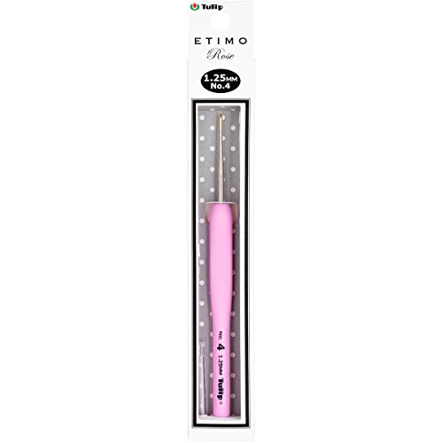 Tulip TEL-04E Crochet Hook, Legierter Stahl, Pink, Size 4 (1.25mm) von Tulip
