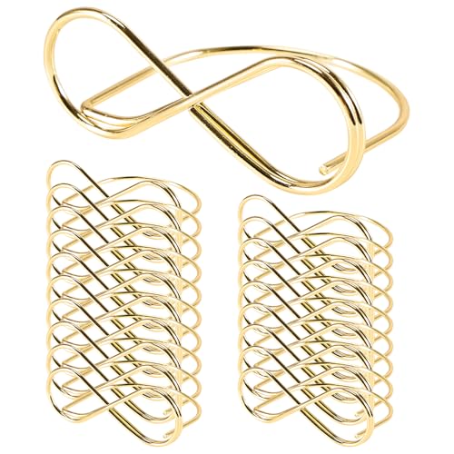 20 Stück Unendlichkeit Nachrichtenclip Tischnummer Halter,Gold Namenseinstellung Tischkartenhalter,Foto Bildkarten Displayständer,Tischkarten Clips für Hochzeiten,Party und Restaurant Tisch Deko von Tulov