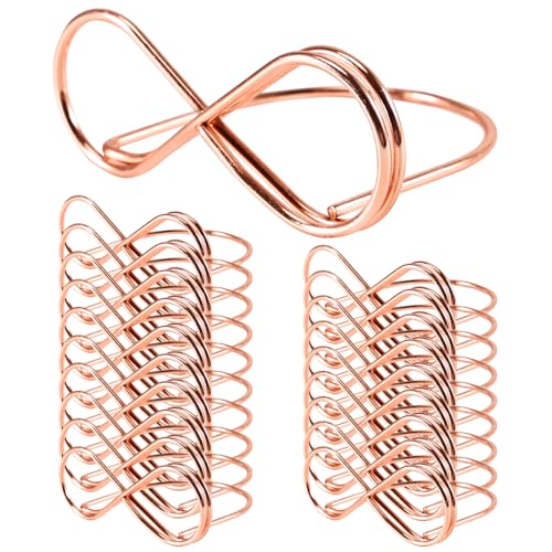 20 Stück Roségold Tischkartenhalter Hochzeit, Unendlichkeit Nachrichtenclip Tischnummer Halter, Foto Bildkarten Displayständer, Tischkarten Clips für Hochzeiten, Party und Restaurant Tisch Deko von Tulov