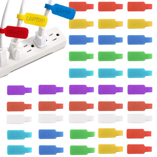 48 Stück Kabeletiketten Beschreibbar 4x2 cm, Wiederverwendbare Kabelmarkierung in 8 Farben, Kabelbeschriftung zur Organisation von Kabeln & Drähten im Büro, Haushalt oder IT-Bereich 48 Stück Kabeletiketten Beschreibbar 4x2 cm, Wiederverwendbare Kabelmarkierung in 8 Farben, Kabelbeschriftung zur Organisation von Kabeln & Drähten im Büro, Haushalt oder IT-Bereich von Tulov