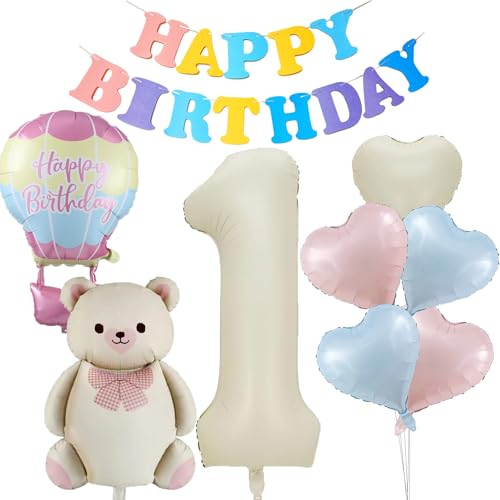 1.Geburtstag Deko Mädchen, Bär Geburtstagsdeko Junge Mädchen, Bären Luftballon Herz Folienballon Geburtstagsbanner Dschungel Deko für Babyparty Kindergeburtstag Waldtiere Geburtstag 1.Geburtstag Deko Mädchen, Bär Geburtstagsdeko Junge Mädchen, Bären Luftballon Herz Folienballon Geburtstagsbanner Dschungel Deko für Babyparty Kindergeburtstag Waldtiere Geburtstag von Tulufanskrr