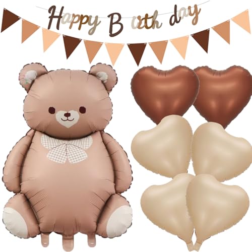 Bär Geburtstagsdeko Junge Mädchen, Geburtstag Deko Mädchen, Herz Folienballon Bären Luftballon mit Kaffeebanner Wimpel für Babyparty Baby Shower Kindergeburtstag Waldtiere Deko Geburtstag Bär Geburtstagsdeko Junge Mädchen, Geburtstag Deko Mädchen, Herz Folienballon Bären Luftballon mit Kaffeebanner Wimpel für Babyparty Baby Shower Kindergeburtstag Waldtiere Deko Geburtstag von Tulufanskrr