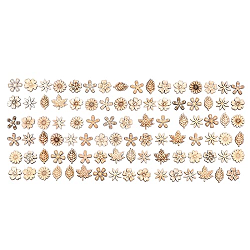 Blume geformte Holzbretter | 100 Stück Blume Cut Outs Handwerk - Blume Blattform Holzausschnitte Holzschmuck Handgemachte Handwerk Kinder Graffiti Home Decoration Tumotsit von Tumotsit