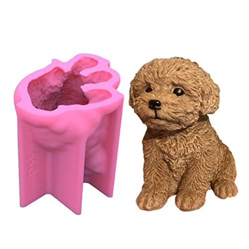 Hund Silikonform, Hund Silikon Kerzenform Süßer Welpen Seifenformen, Simulation Welpen Epoxidharz Form für Heimtextilien, Keramik, Kuchendekoration von Tumotsit