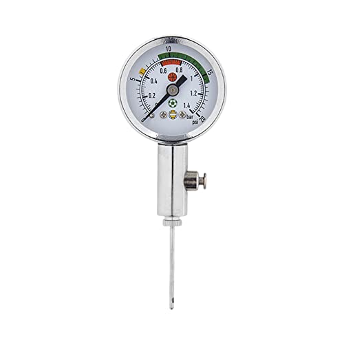 Pneumatisches Manometer,Metall präzise Luftdruckmessgerät - Leichte und robuste Edelstahl-Luftmessgeräte für Basketball, Fußbälle und Volleyballs Tumotsit von Tumotsit