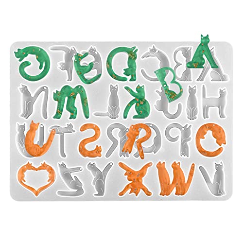 Silikon-Alphabet-Form – Katzen-Design, Silikon-Buchstabenformen, wiederverwendbare Buchstaben, Epoxidharz-Form, Harz-Schlüsselanhänger-Buchstaben-Formen für Harz, Schlüsselanhänger Silikon-Alphabet-Form – Katzen-Design, Silikon-Buchstabenformen, wiederverwendbare Buchstaben, Epoxidharz-Form, Harz-Schlüsselanhänger-Buchstaben-Formen für Harz, Schlüsselanhänger von Tumotsit