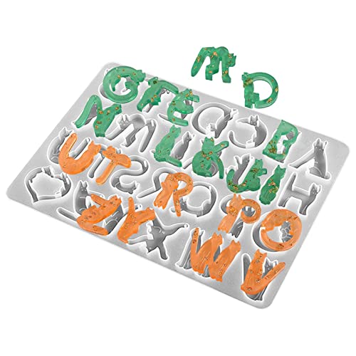 Tumotsit Alphabet-Silikon, Epoxidharz für Schlüsselanhänger mit Katzendesign, Epoxidharz für Schlüsselanhänger, Alphabet, Schokolade, Silikon Tumotsit Alphabet-Silikon, Epoxidharz für Schlüsselanhänger mit Katzendesign, Epoxidharz für Schlüsselanhänger, Alphabet, Schokolade, Silikon von Tumotsit