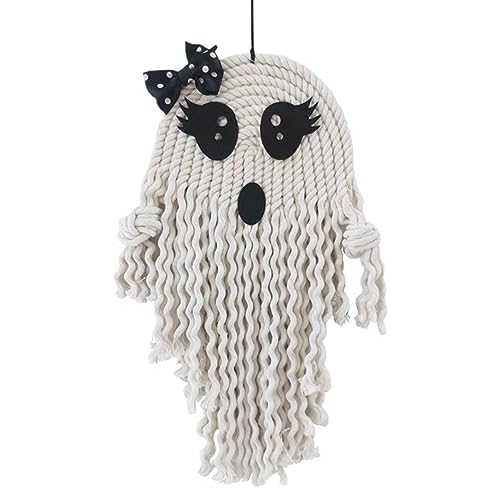 Tumotsit Halloween-Geister- | Niedliche Geisterornamente mit schwarzen Augen | Horror-Quasten-Geist, Makramee-Wandornament, Feiertagsdekoration für Halloween-, Mottoparty Tumotsit Halloween-Geister- | Niedliche Geisterornamente mit schwarzen Augen | Horror-Quasten-Geist, Makramee-Wandornament, Feiertagsdekoration für Halloween-, Mottoparty von Tumotsit