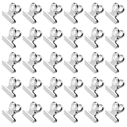 Metallklammern Kleine Bulldogge Büroklammern Multi-function Metall klammern für Fotos, Büros, Küche zu Hause 30 Stück 20mm (Silber) von Tunejoy