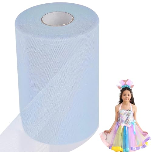 Tüll Rolle 15cm x 91m Rollen Tüll für DIY Tutu Rock Handwerk Hochzeit Weihnachten Party Dekoration Blau von Tunejoy
