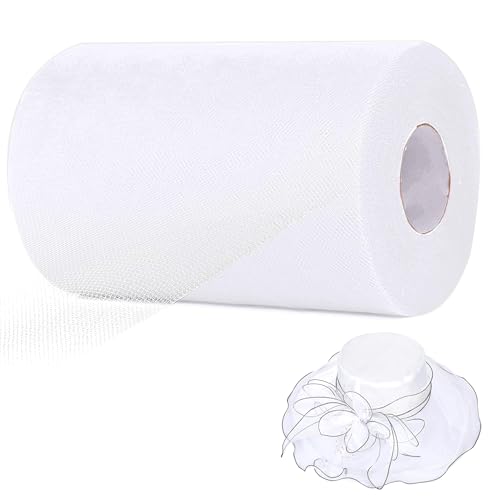 Tüll Rolle 15cm x 91m Rollen Tüll für DIY Tutu Rock Handwerk Hochzeit Weihnachten Party Dekoration Weiß von Tunejoy