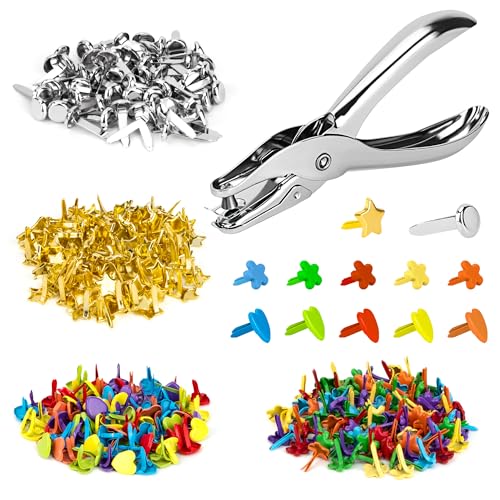 Tunejoy Mini Brads, Mehrfarbiges Metall Musterklammern Papierverschlüsse mit Papierstanzer für Handwerk DIY Kunsthandwerk Schule Büro Scrapbooking Papier 350 Stücke Tunejoy Mini Brads, Mehrfarbiges Metall Musterklammern Papierverschlüsse mit Papierstanzer für Handwerk DIY Kunsthandwerk Schule Büro Scrapbooking Papier 350 Stücke von Tunejoy