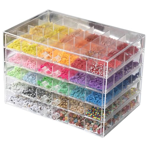 16888 Tonperlen-Armbandherstellungs-Set, 96 Farben, flache adrette Perlen für Freundschaftsarmbänder mit Charms, Bastelgeschenk für Kinder ab 6 Jahren Erwachsene von Tunnkit