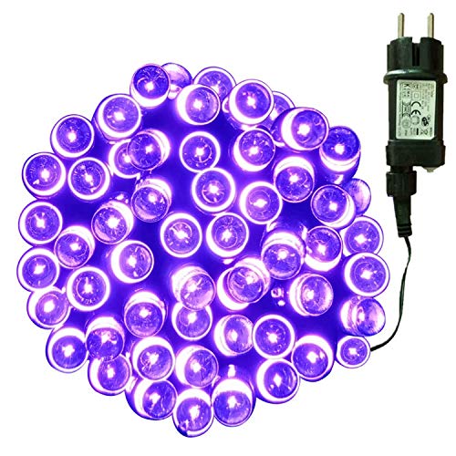 Tuokay, Innen Lichterkette mit Stecker, 13m 100 LED 8 Modi Wasserdicht, Dekorative Girlande Kette für Balkon Terrasse Hof Garten Weihnachtsbaum Party Fest Deko (Lila) von Tuokay