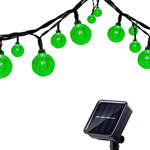 Tuokay Solar Lichterkette Außen 6,5m 30 LED 8 Modi Wasserdicht LED Außenlichterkette mit Kugel, Dekorative Beleuchtung für Garten Balkon Pavillon Terrasse Rasen Hof Zaun Hochzeit Deko (Grün) von Tuokay