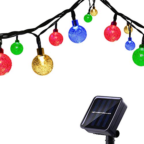 Tuokay Solar Lichterkette Außen 6,5m 30 LED 8 Modi Wasserdicht LED Außenlichterkette mit Kugel, Dekorative Beleuchtung für Garten Balkon Pavillon Terrasse Rasen Hof Zaun Deko (Mehrfarbig) von Tuokay
