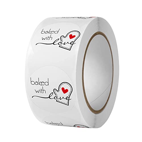 Stücke/Rolle Baked With Love Aufkleber Abnehmbare Backetiketten Für Kekstüten Verpackung Stücke/Rolle Baked With Love Aufkleber Abnehmbare Backetiketten Für Kekstüten Verpackung von Tuokend