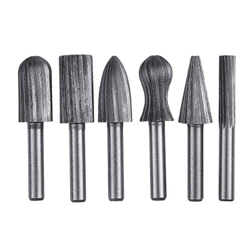 6 mm Schaft, Wolframstahl, Hartmetall-Frässtifte für Bohrer, Schneideisen, Schleifer, 6 Stück 6 mm Schaft, Wolframstahl, Hartmetall-Frässtifte für Bohrer, Schneideisen, Schleifer, 6 Stück von Tuoservo