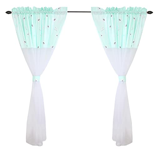 TupTam Kinderzimmer Voile Vorhänge Baby Gardinen mit Tunnelzug Set, Farbe: Bärchen Mint, Größe: ca. 140 x 160 cm TupTam Kinderzimmer Voile Vorhänge Baby Gardinen mit Tunnelzug Set, Farbe: Bärchen Mint, Größe: ca. 140 x 160 cm von TupTam