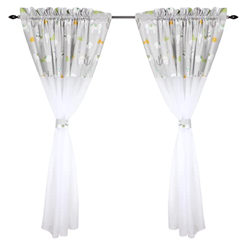TupTam Kinderzimmer Voile Vorhänge Baby Gardinen mit Tunnelzug Set, Farbe: Lama Grau, Größe: ca. 140 x 160 cm TupTam Kinderzimmer Voile Vorhänge Baby Gardinen mit Tunnelzug Set, Farbe: Lama Grau, Größe: ca. 140 x 160 cm von TupTam
