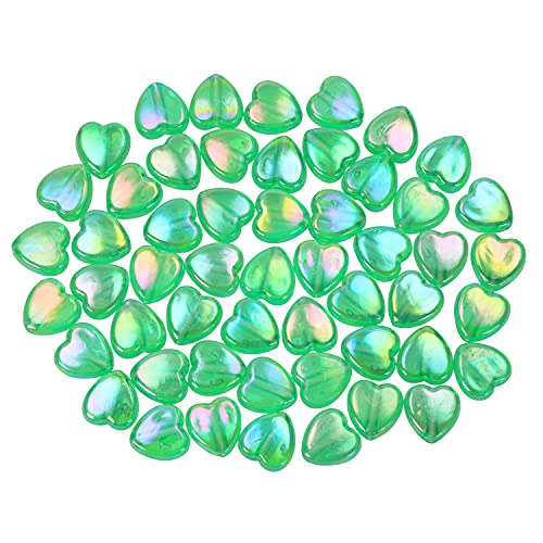 Tupalizy 100 Stück Mini-Acryl-Herz-Perlen, 9 mm, AB-Farbe, Herz-Anhänger für Schmuckherstellung, Armbänder, Halsketten, Ohrringe, Schlüsselanhänger, Zubehör, Basteln, Geburtstag, Geschenke (grün) von Tupalizy