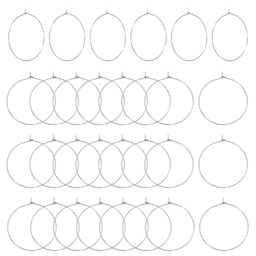 Tupalizy 50 Stück Creolen für Damen, Edelstahl, Weinglas-Charm-Ringe, Biegeringe für Schmuckherstellung, DIY, Perlen, Bastelprojekte, Hochzeit, Weihnachten, Geburtstag, Party, 0,7 x 40 mm Tupalizy 50 Stück Creolen für Damen, Edelstahl, Weinglas-Charm-Ringe, Biegeringe für Schmuckherstellung, DIY, Perlen, Bastelprojekte, Hochzeit, Weihnachten, Geburtstag, Party, 0,7 x 40 mm von Tupalizy