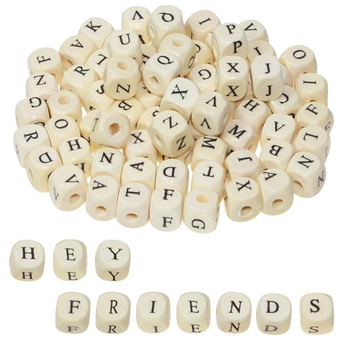 Tupalizy Holz-Buchstabenperlen, quadratische Alphabet-Perlen, Würfel-Buchstaben für Armbänder, Halsketten, Schmuckherstellung, Schlüsselanhänger, Makramee, Bastelarbeiten, Partygeschenke, Zubehör Tupalizy Holz-Buchstabenperlen, quadratische Alphabet-Perlen, Würfel-Buchstaben für Armbänder, Halsketten, Schmuckherstellung, Schlüsselanhänger, Makramee, Bastelarbeiten, Partygeschenke, Zubehör von Tupalizy