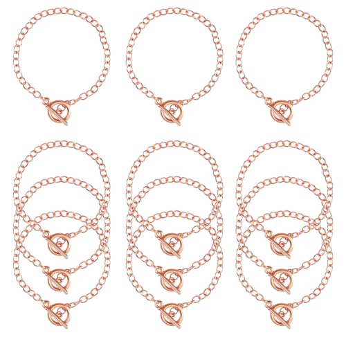 Tupalizy Kettenarmband-Set, Legierung, Kettenglieder mit OT-Knebelverschluss für Damen, Charm-Armbänder, Schmuckherstellung, Bastelprojekte, DIY-Geschenke, Partygeschenke, kleine Unternehmen, Roségold Tupalizy Kettenarmband-Set, Legierung, Kettenglieder mit OT-Knebelverschluss für Damen, Charm-Armbänder, Schmuckherstellung, Bastelprojekte, DIY-Geschenke, Partygeschenke, kleine Unternehmen, Roségold von Tupalizy