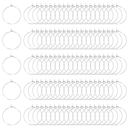 Tupalizy Weinglas-Charm-Ringe, Ohrringe, Perlen, offene Binderinge für Schmuckherstellung, DIY-Perlenhandwerksprojekte, Hochzeit, Weihnachten, Geburtstag, Party, Festival, Zubehör, 100 Stück (30 mm Tupalizy Weinglas-Charm-Ringe, Ohrringe, Perlen, offene Binderinge für Schmuckherstellung, DIY-Perlenhandwerksprojekte, Hochzeit, Weihnachten, Geburtstag, Party, Festival, Zubehör, 100 Stück (30 mm von Tupalizy