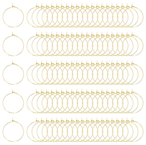 Tupalizy Weinglas-Charm-Ringe, Ohrringe, Perlen, offene Binderinge für Schmuckherstellung, DIY-Perlenhandwerksprojekte, Hochzeit, Weihnachten, Geburtstag, Party, Festival, Zubehör, 100 Stück (30 mm von Tupalizy